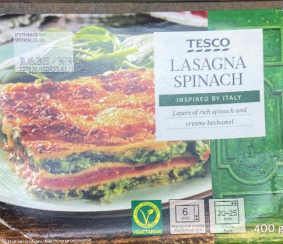 Fotografie - Lasagna Spinach Tesco