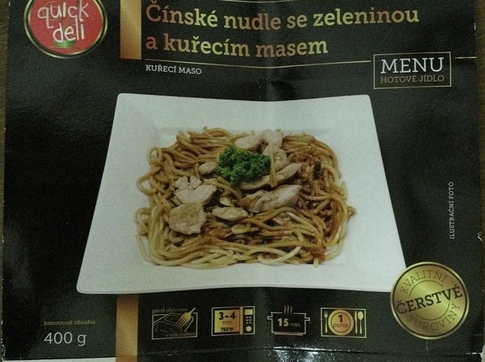 Fotografie - Čínské nudle se zeleninou a kuřecím masem Quick deli