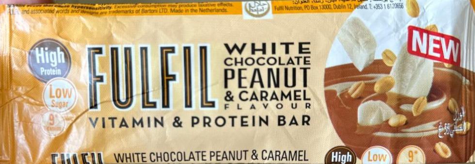 Fotografie - White chocolate peanut & caramel flavour vitamín & protein bar Fulfil