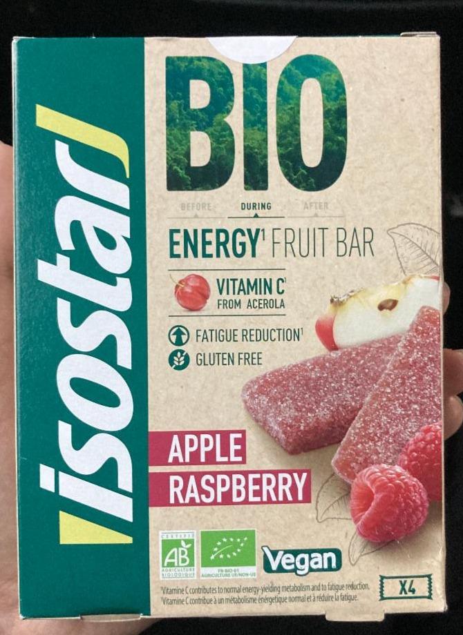 Fotografie - Bio Energy fruit bar Apple Raspberry Isostar