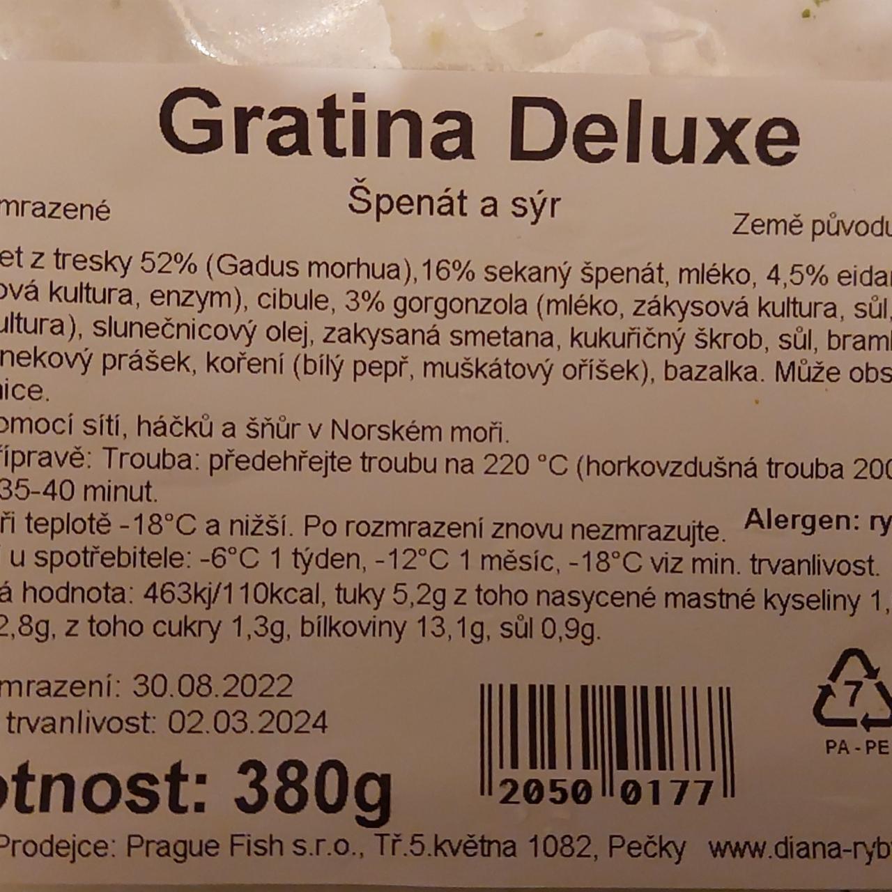 Fotografie - Gratina deluxe špenát a sýr Prague Fish