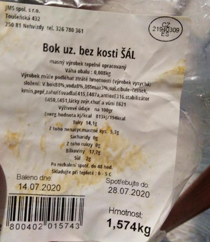 Fotografie - Bok uz. Bez kosti šál