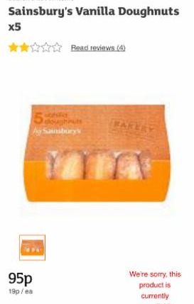 Fotografie - Vanilla doughnut Sainsbury's