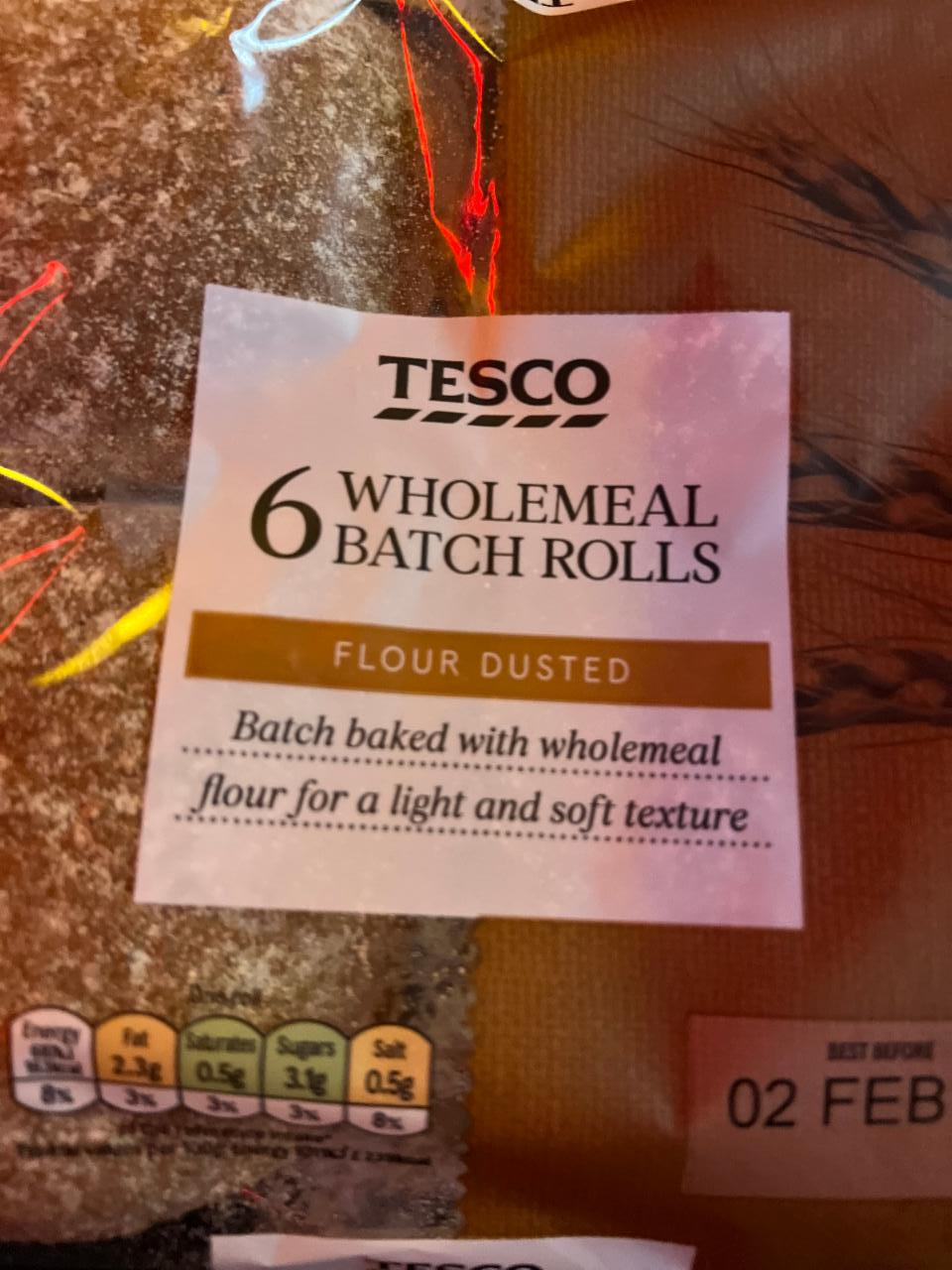 Fotografie - 6 Wholemeal Batch Rolls Tesco