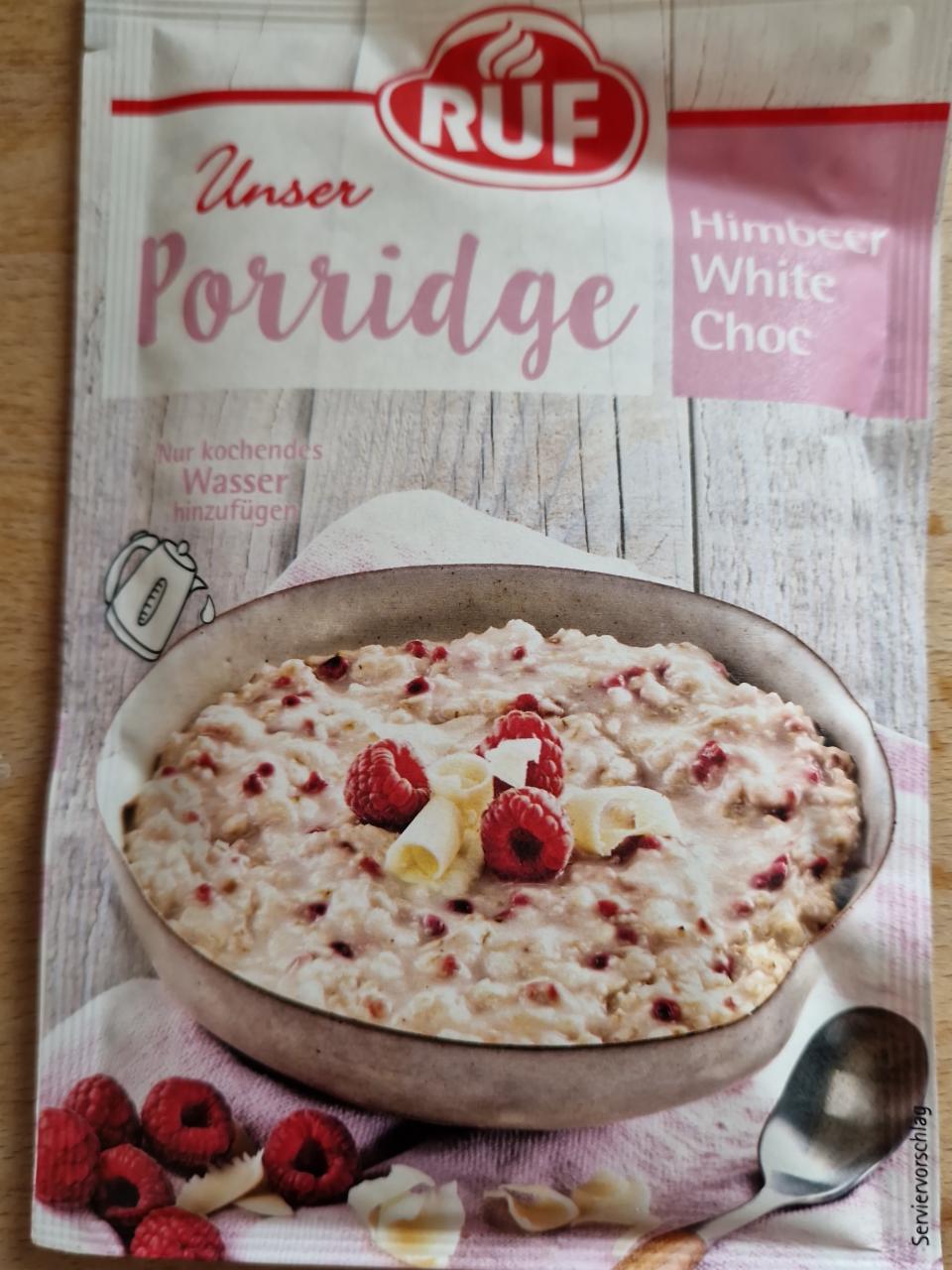 Fotografie - RUF unser porridge Himbeer White Choc