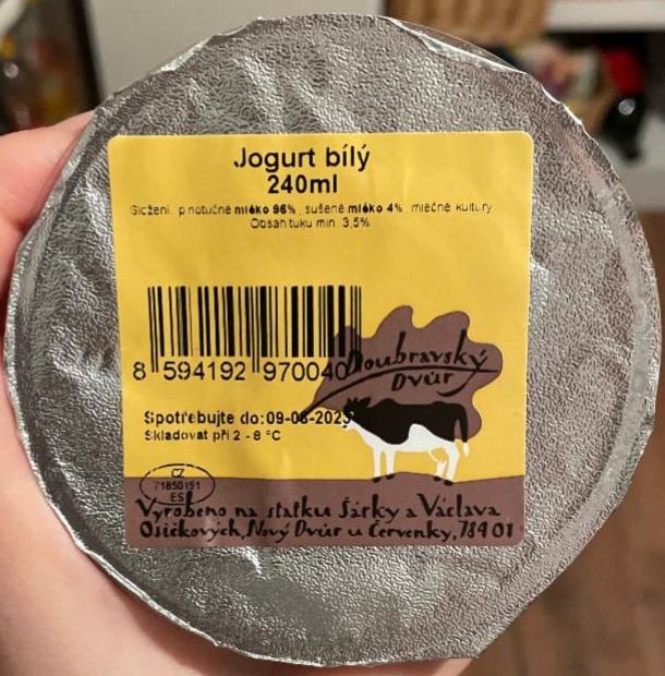 Fotografie - Jogurt bílý Doubravský Dvůr