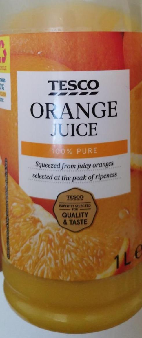 Fotografie - Orange juice 100% pure Tesco