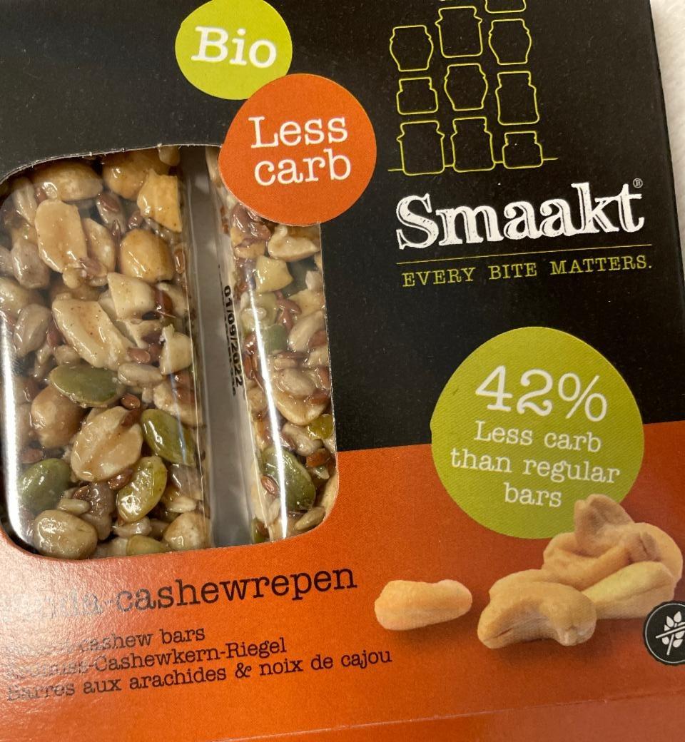 Fotografie - Bio Less Carb Pinda-Cashewrepen Smaakt