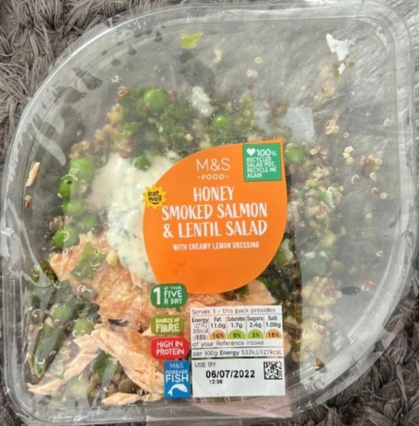 Fotografie - Honey Smoked Salmon & Lentil Salad M&S Food