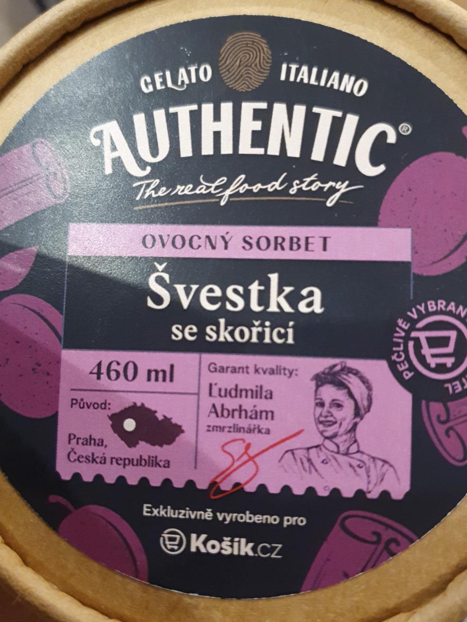 Fotografie - ovocný sorbet švestka se skořicí Authentic