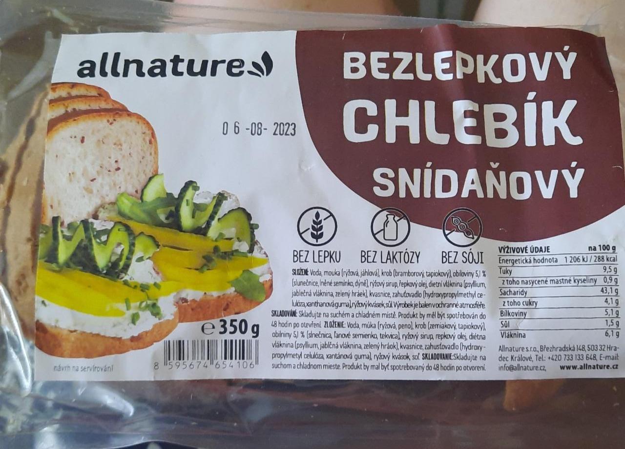 Fotografie - Bezlepkový chlebík snídaňový Allnature