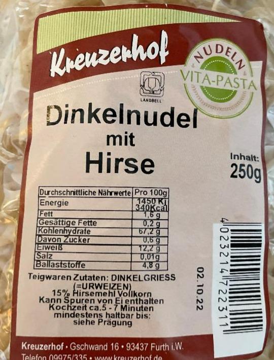 Fotografie - Kreuzerhof Dinkelnudel mit Hirse Vita Pasta