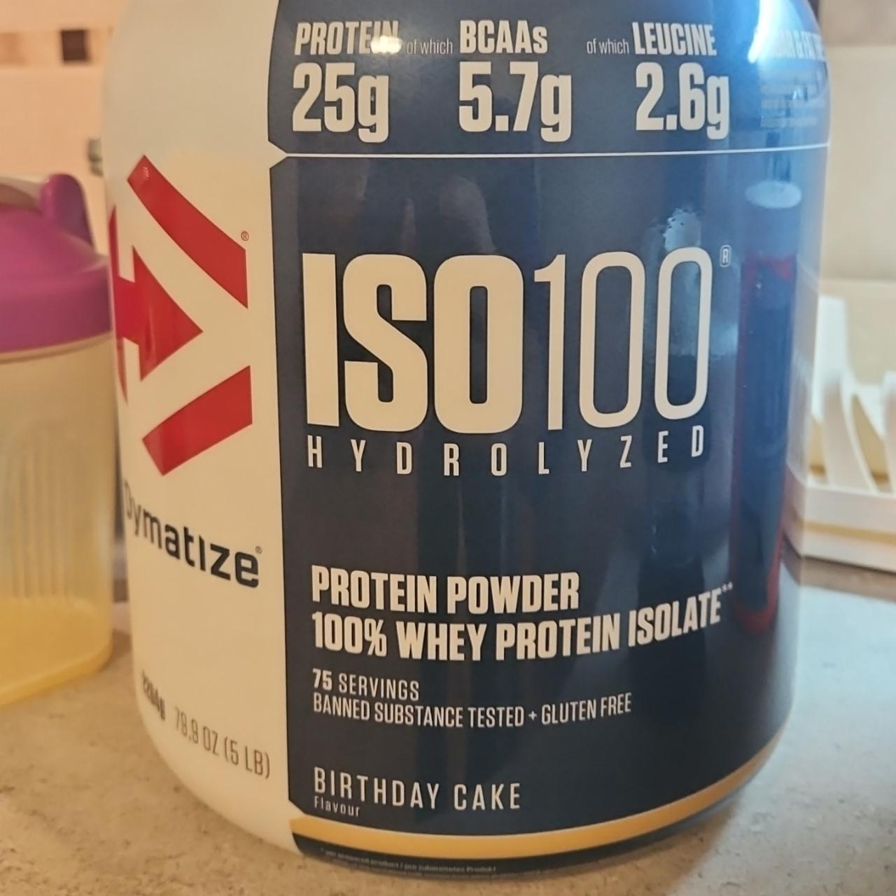 Fotografie - ISO 100 Hydrolysed Whey Protein Isolate Birthday Cake Dymatize