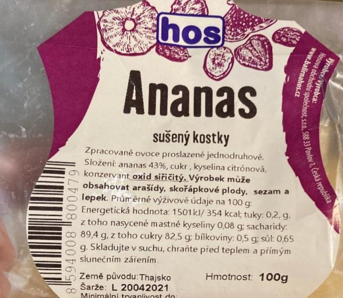 Fotografie - Ananas sušené kostky hos