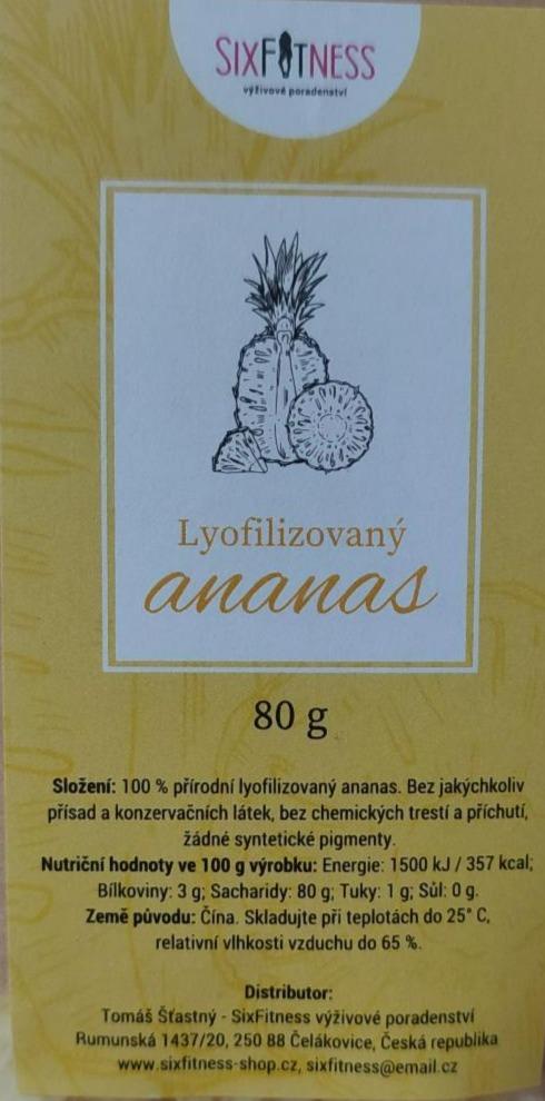 Fotografie - Lyofilizovaný Ananas Sixfitness