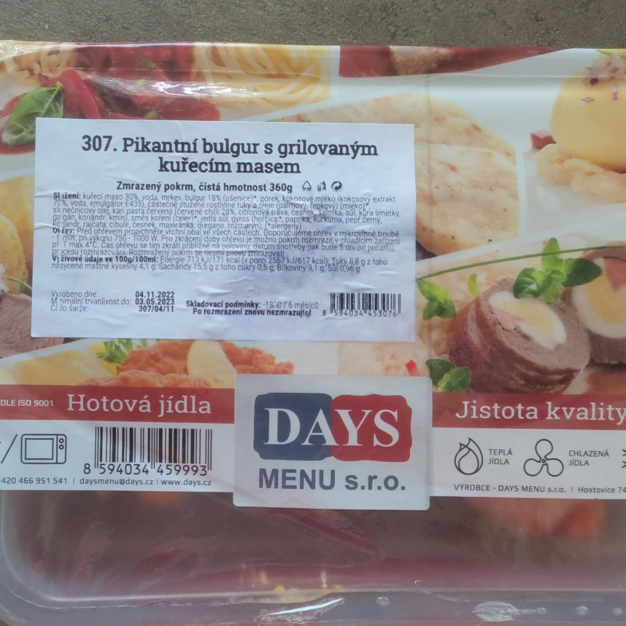 Fotografie - Pikantní bulgur s grilovaným kuřecím masem Days menu