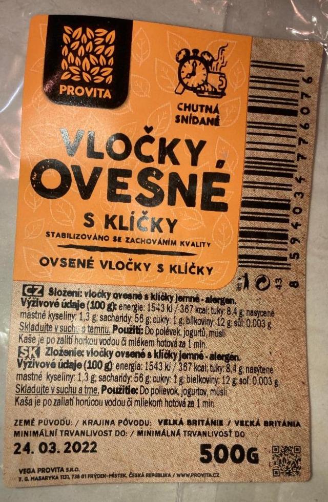 Fotografie - Vločky ovesné s klíčky Provita