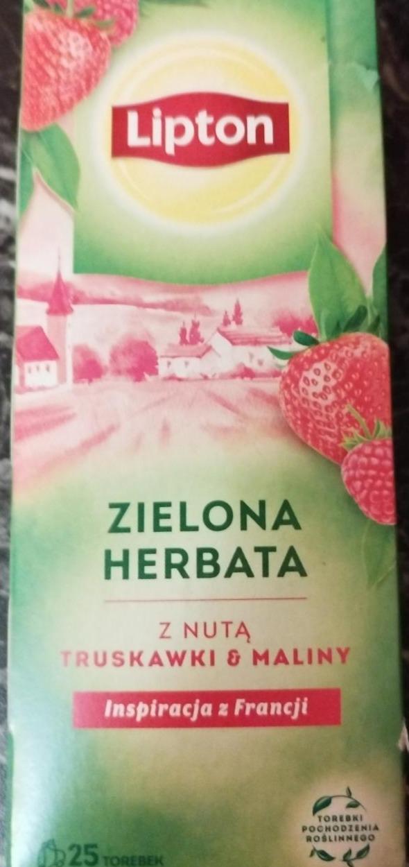 Fotografie - Zielona Herbata z nuta truskawki & maliny Lipton