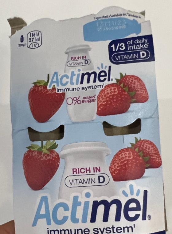 Fotografie - Actimel 0% added sugar jahoda