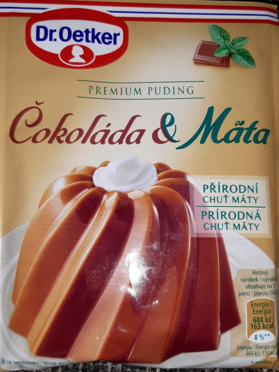 Fotografie - Puding Dr. Oetker čokoláda a máta