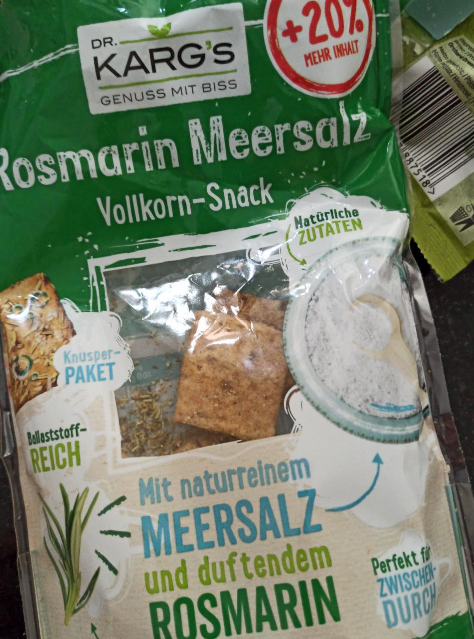 Fotografie - Rosmarin Meersalz Vollkorn Snack Dr. Karg's