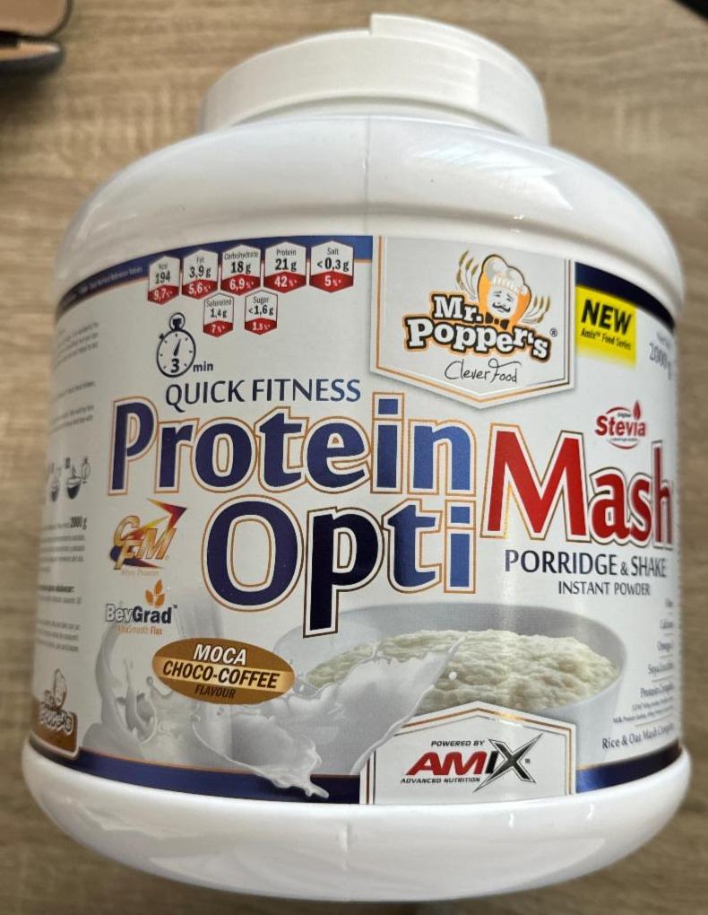 Fotografie - Mr. Popper's protein opti mash mocca choco-coffee flavour Amix advanced nutrition