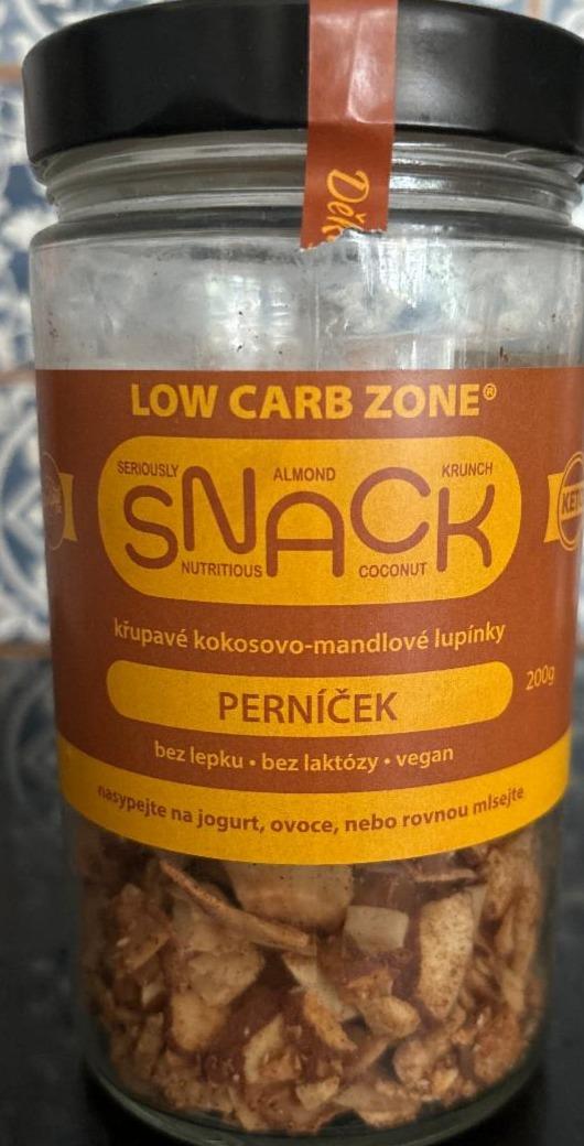 Fotografie - Snack perníček křupavé kokosovo mandlové lupínky Low Carb Zone