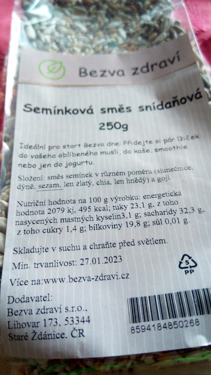 Fotografie - Semínková směs snídaňová Bezva zdraví