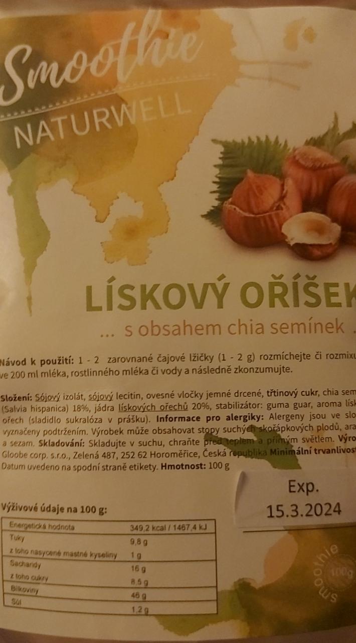 Fotografie - Smoothie naturwell Lískový oříšek