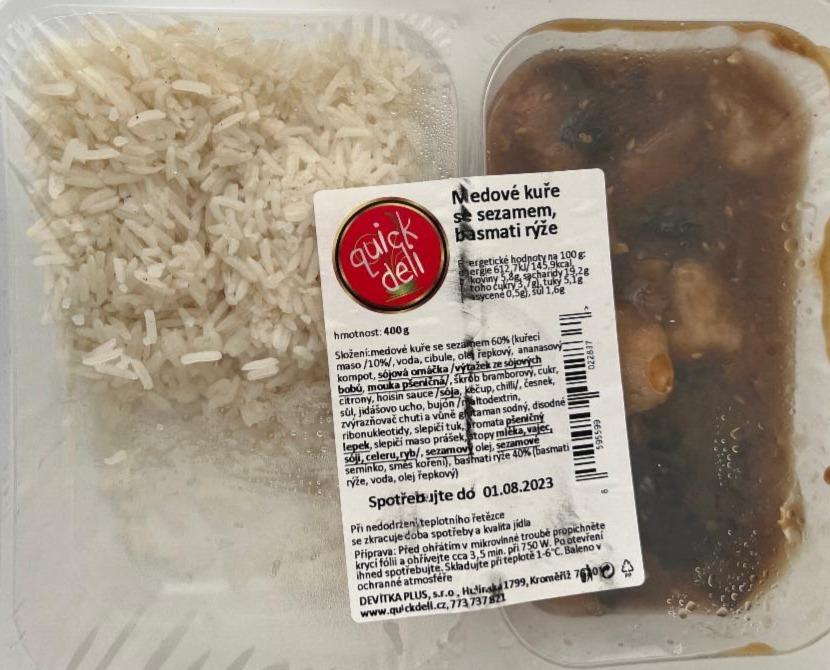 Fotografie - medove kuře se sezamem, basmati ryze quick deli