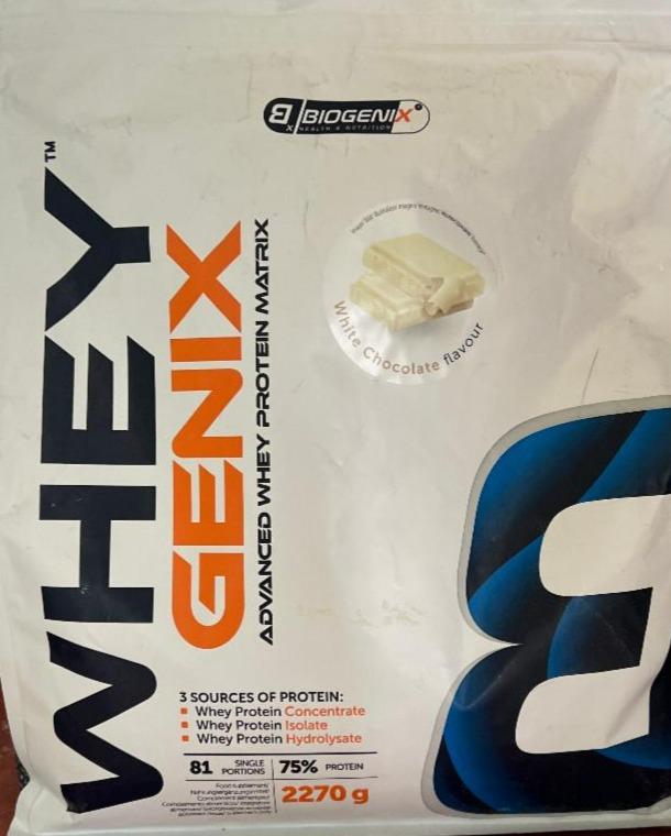 Fotografie - Whey genix white chocolate flavour Biogenix