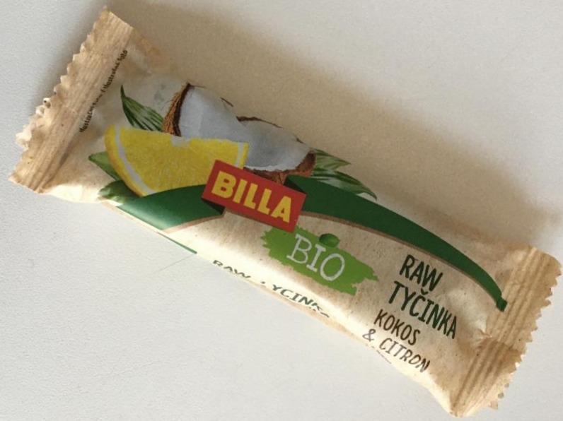 Fotografie - Bio raw tyčinka kokos & citron Billa