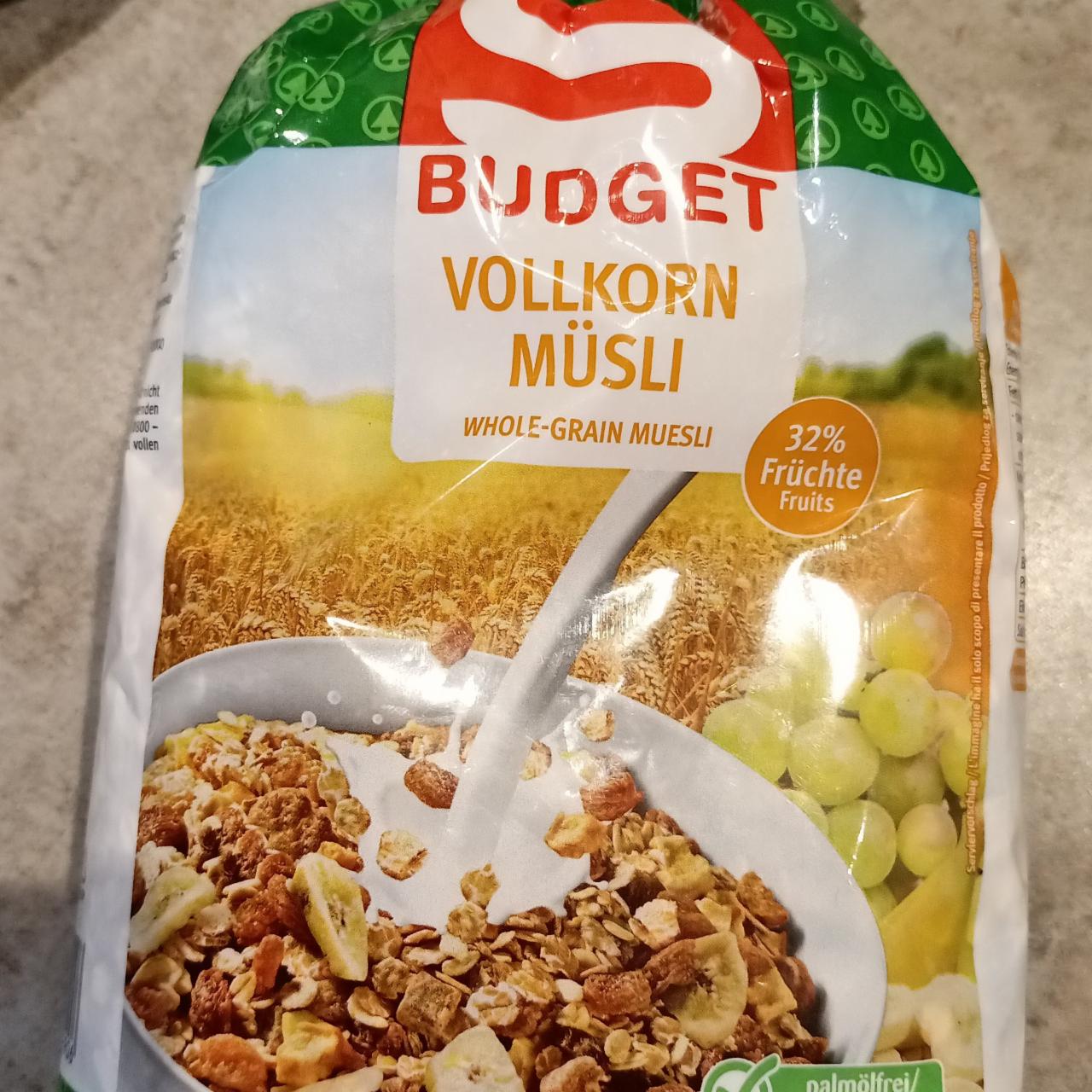 Fotografie - Vollkorn müsli 32% früchte S Budget