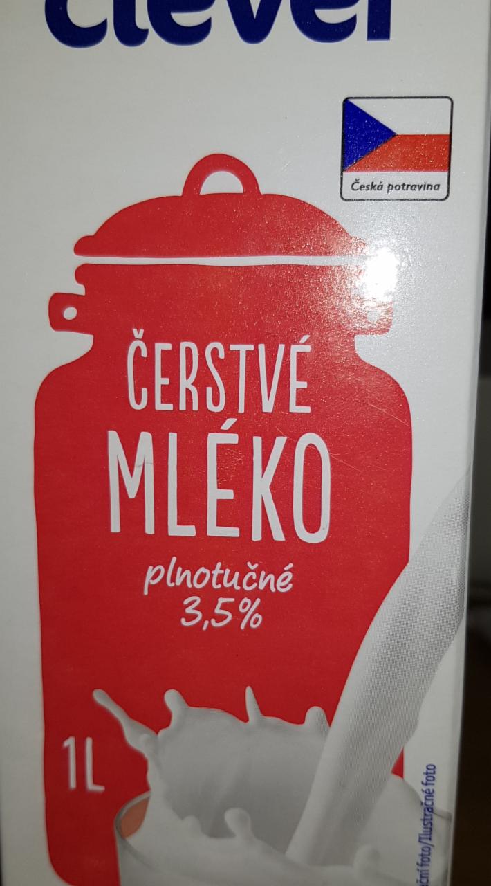 Fotografie - Čerstvé mléko plnotučné 3,5% Clever