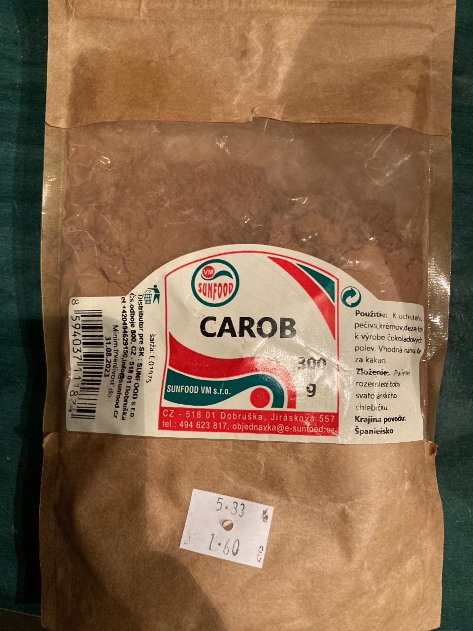 Fotografie - Carob sunfood