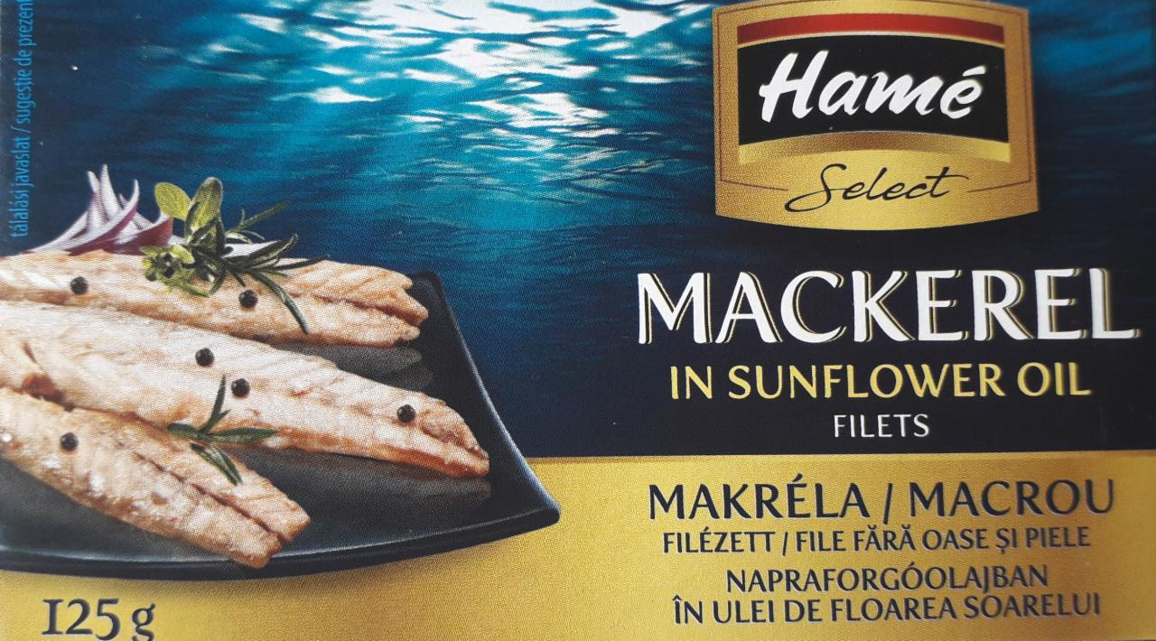 Fotografie - Mackerel filets in sunflower oil Hamé Selection