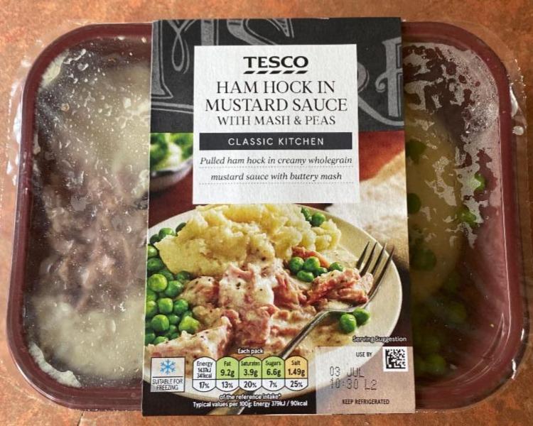 Fotografie - Ham Hock in Mustard sauce with Mash & Peas Tesco