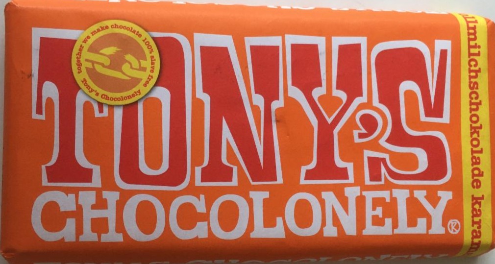 Fotografie - Vollmilchschokolade 32% Karamell Meersalz Tony's Chocolonely