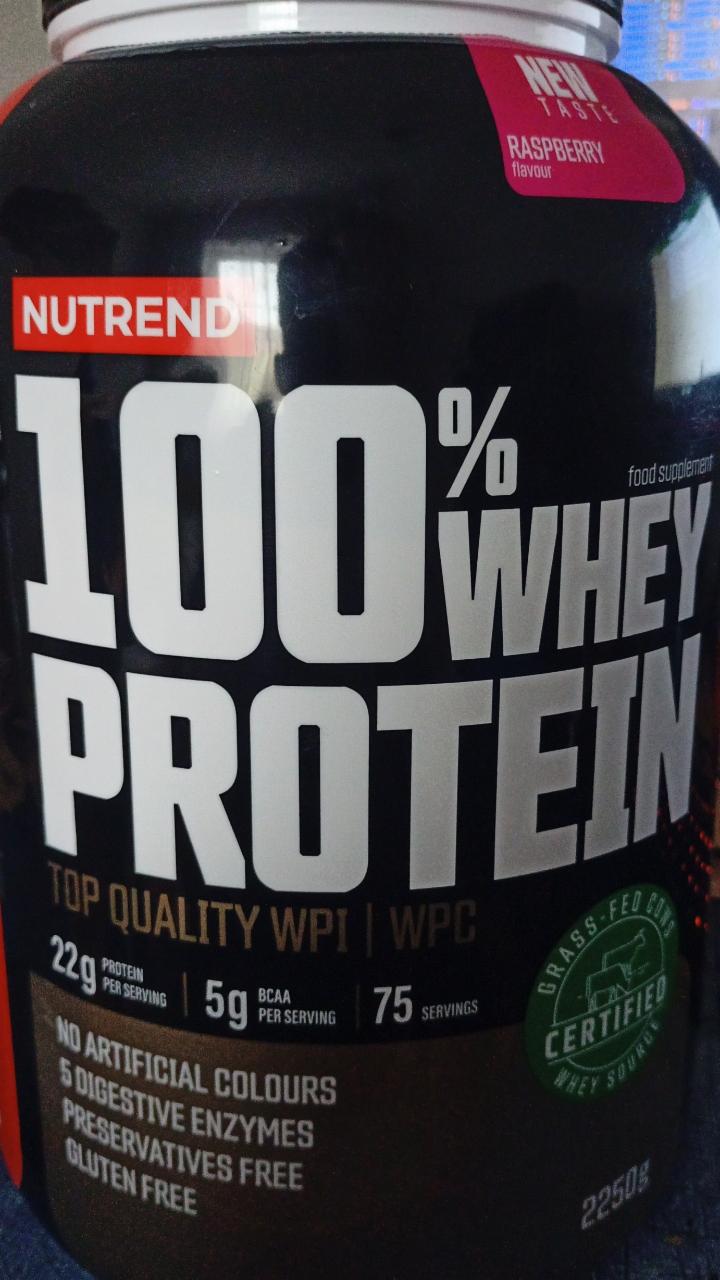 Fotografie - 100% whey protein raspberry (malina) Nutrend