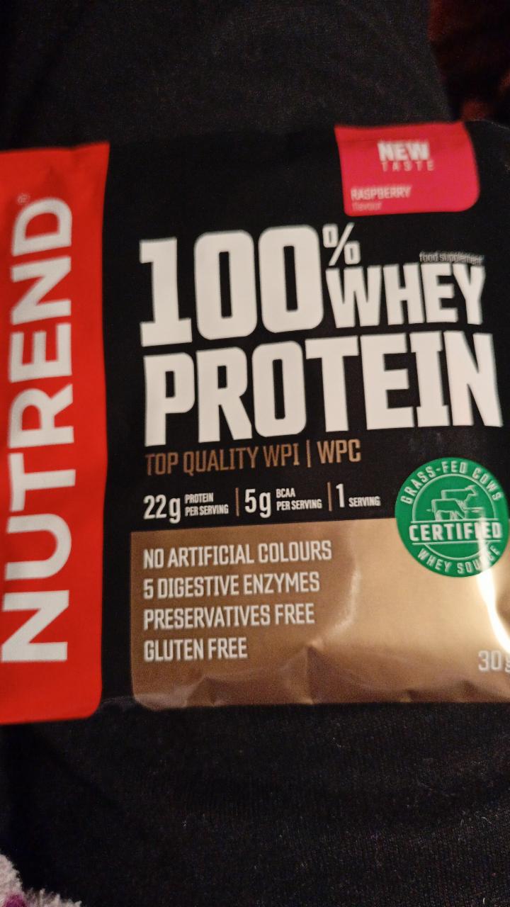 Fotografie - 100% whey protein raspberry (malina) Nutrend