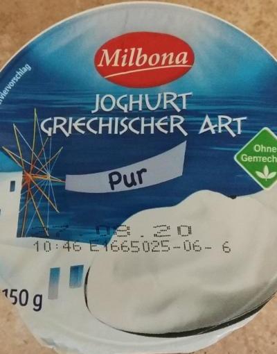 Fotografie - Joghurt Griechischer Art Pur Milbona