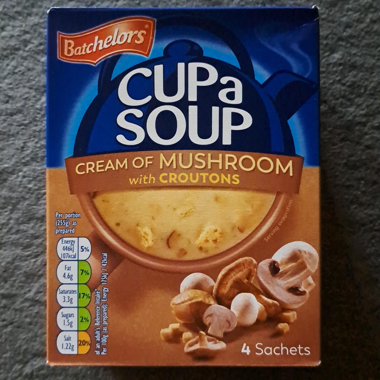 Fotografie - Bachelors Cup a soup Cream of mushroom with croutons