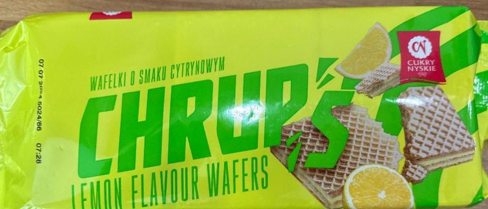 Fotografie - Wafelki o smaku cytrynowym chrups lemon flavour wafers Cukry Nyskie