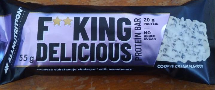 Fotografie - F**king delicious Protein Bar Cookie Cream Flavour Allnutrition