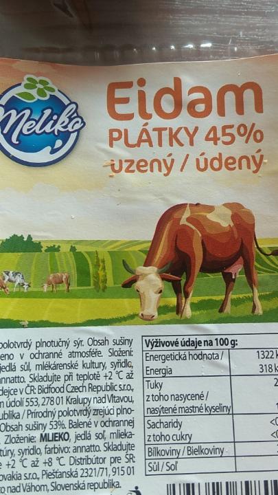 Fotografie - Eidam plátky 45% uzený Meliko