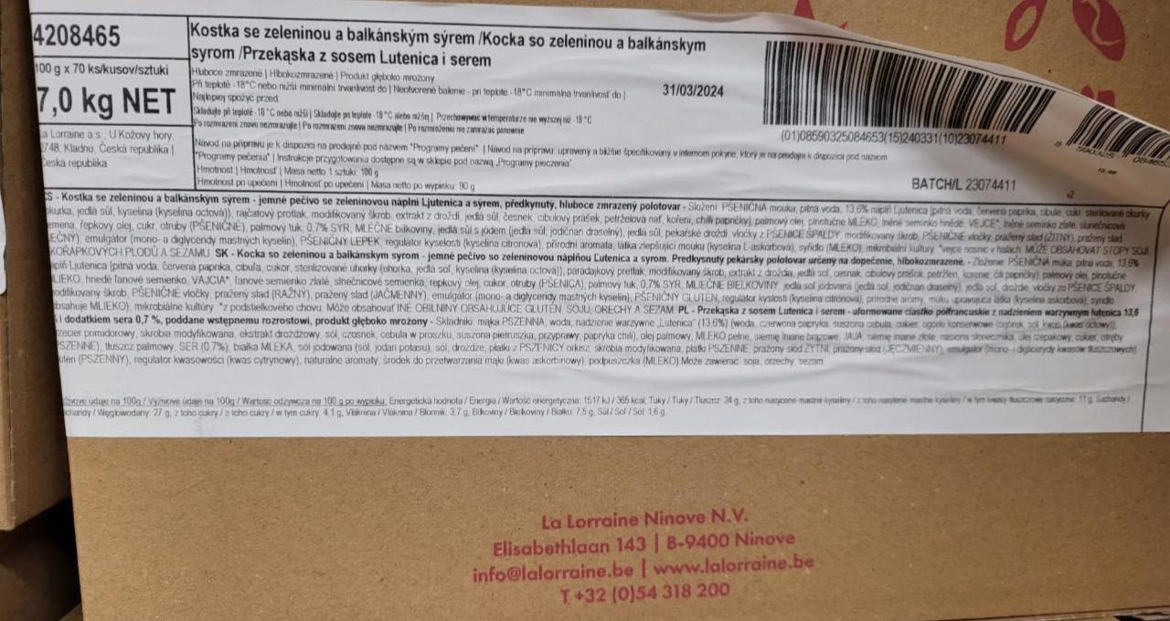 Fotografie - kostka se zeleninou s balkánským sýrem Lidl