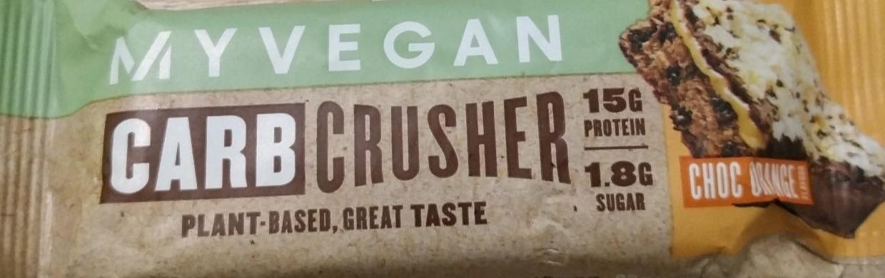 Fotografie - MyVegan Carb Crusher - Chocolate Orange Protein Bar