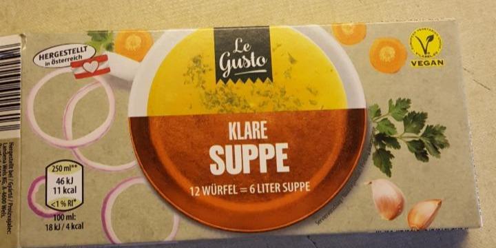 Fotografie - Klare gemusesuppe kostka Le Gusto