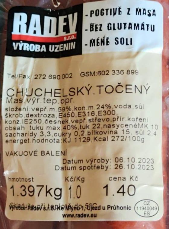 Fotografie - Chuchelský točený Radev