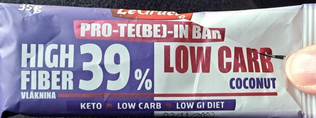 Fotografie - Low Carb Coconut Pro-Te(be)-in Bar 39% High Fiber LeGracie